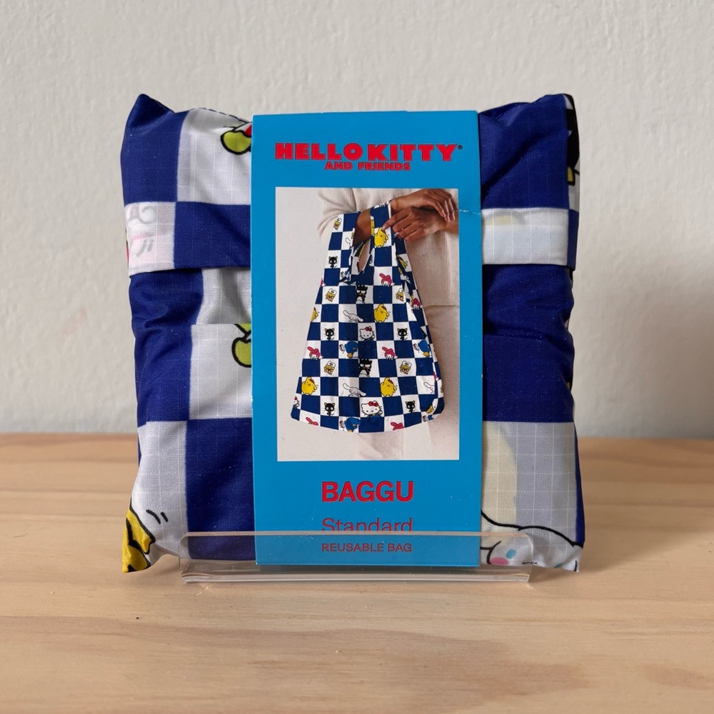 BAGGU x Hello Kitty Blue and White Checkered Bag